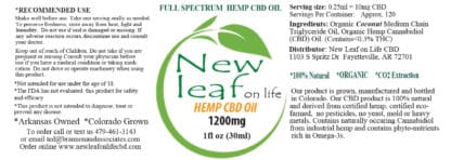 1200mg Full Spectrum CBD Oil - Image 2