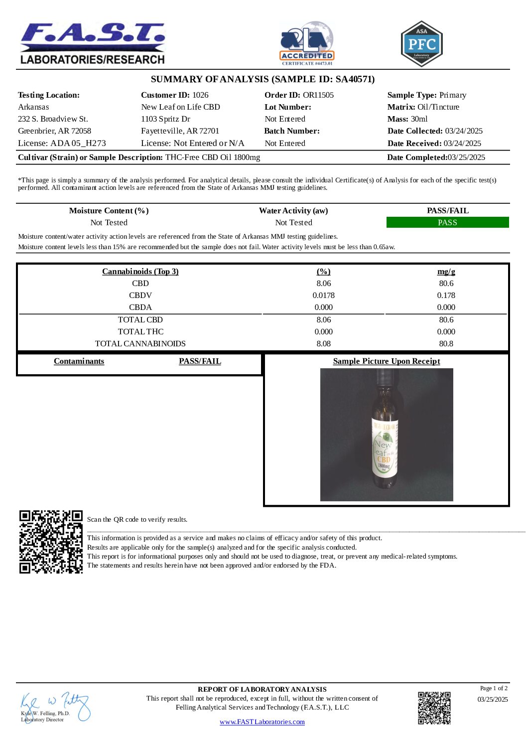 1800mg THC-Free CBD Oil - Image 2